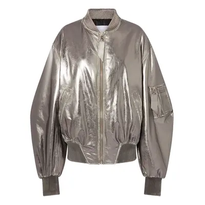 THE ATTICO - Mirrored Leather Bomber Jacket - Runway