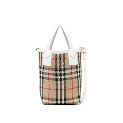 BURBERRY - Check Motif Mini Bucket Bag