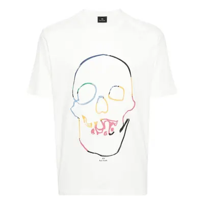 PS PAUL SMITH - Linear Skull Print Cotton T-shirt