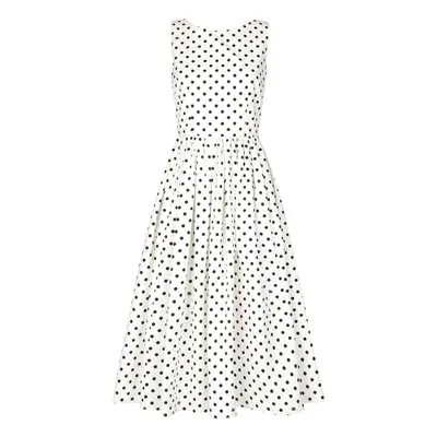 DOLCE & GABBANA - Dots Print Cotton Midi Dress