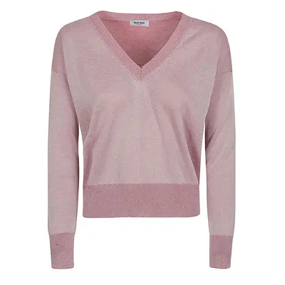 BASE - Cotton Blend V-neck Sweater