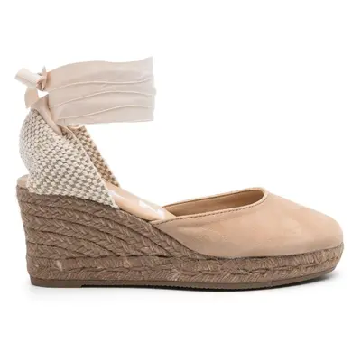 MANEBI - Hamptons Suede Low Wedge Espadrilles