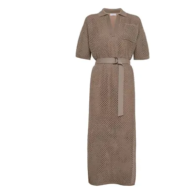 BRUNELLO CUCINELLI - Cotton Net Dress With Belt