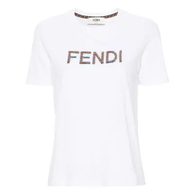 FENDI - Embroidered Logo Cotton T-shirt