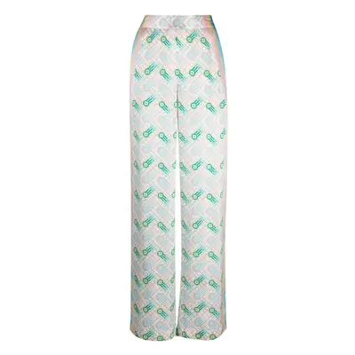 CASABLANCA - Printed Silk Straight Leg Trousers