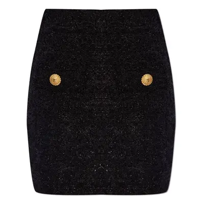 BALMAIN - Buttoned Tweed Skirt