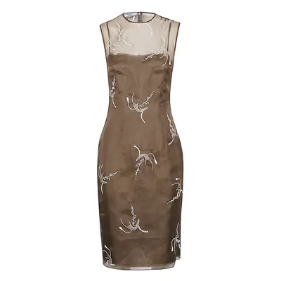 PRADA - Embroidered Silk Dress