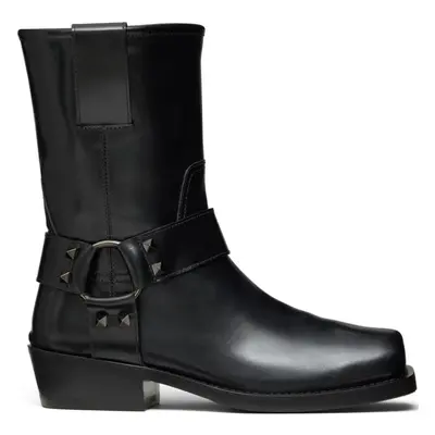 VALENTINO GARAVANI - Rockstud Leather Biker Boots