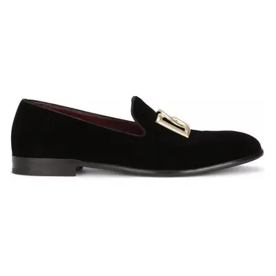 DOLCE & GABBANA - Logo Velvet Loafers