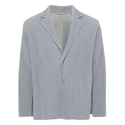 HOMME PLISSE' ISSEY MIYAKE - Pleated Single-breasted Blazer Jacket