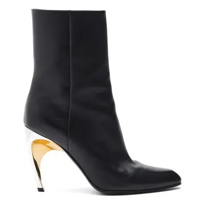 ALEXANDER MCQUEEN - Leather Heel Ankle Boots