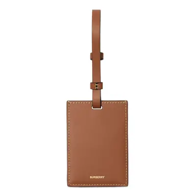 BURBERRY - Check Motif Leather Luggage Tag