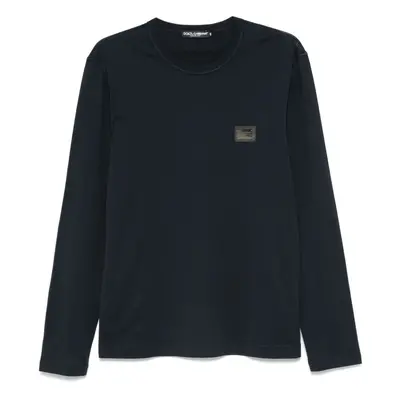 DOLCE & GABBANA - Long Sleeves T-shirt With Dg Logo Plaque