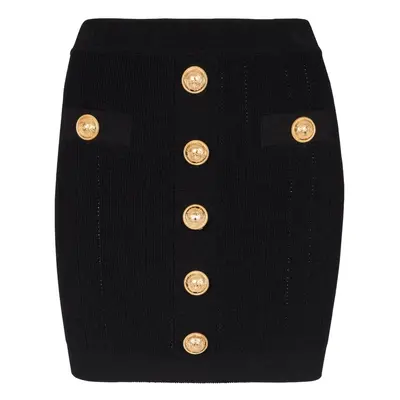 BALMAIN - High Waist Buttoned Mini Skirt