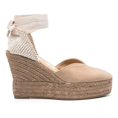 MANEBI - Hamptons Suede Heart-shaped Wedge Espadrilles