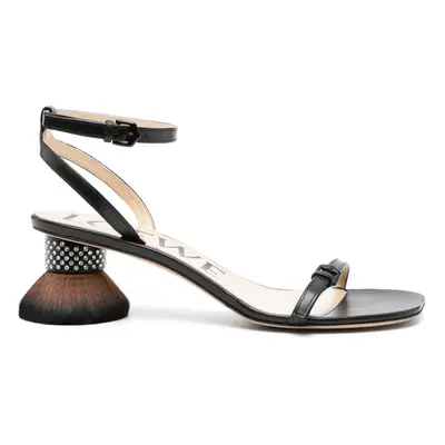 LOEWE - Petal Brush Leather Heel Sandals