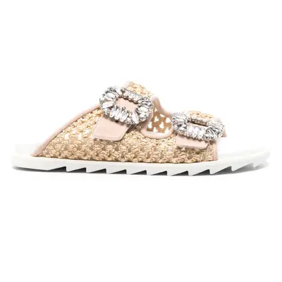 ROGER VIVIER - Slidy Viv Raffia Sandals