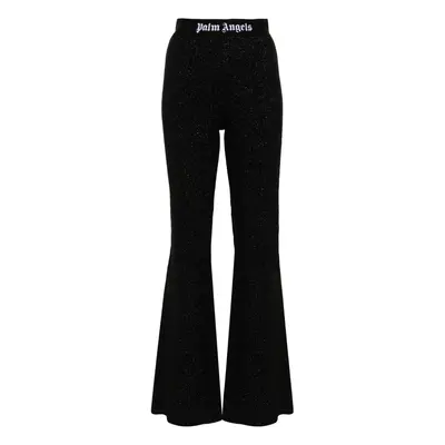 PALM ANGELS - Logo Lurex Flared Trousers