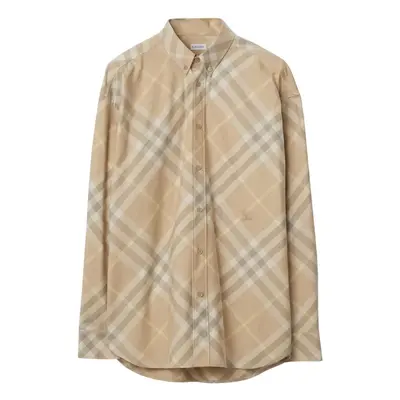 BURBERRY - Check Motif Cotton Shirt