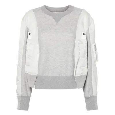 SACAI - Nylon And Cotton Crewneck Sweater