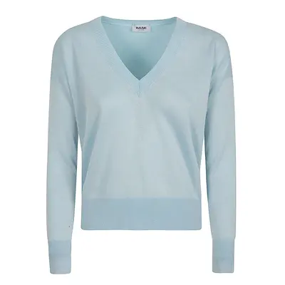 BASE - Cotton Blend V-neck Sweater