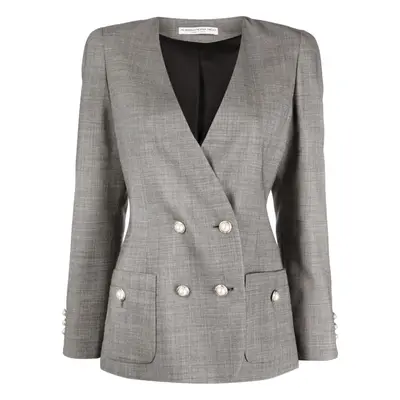 ALESSANDRA RICH - Double Breasted Tartan Wool Jacket