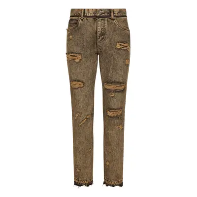 DOLCE & GABBANA - Ripped Denim Cotton Jeans