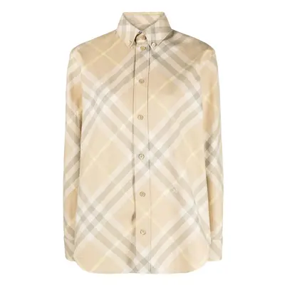 BURBERRY - Check Motif Cotton Shirt