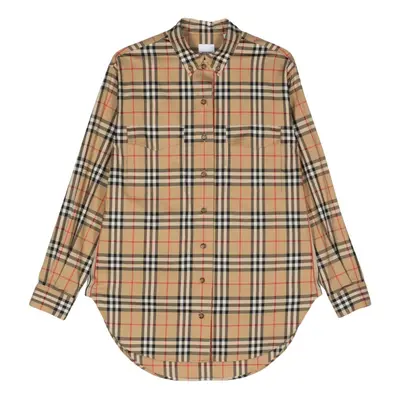 BURBERRY - Check Motif Cotton Shirt