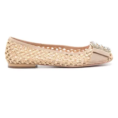 ROGER VIVIER - Très Vivier Raffia Ballet Flats