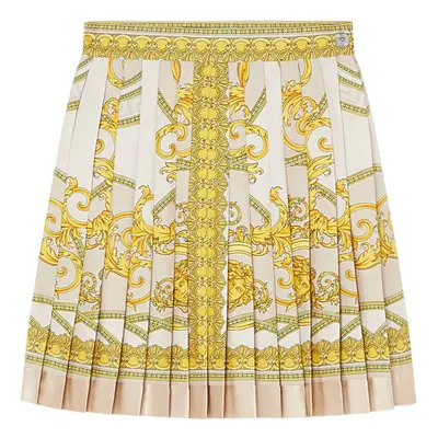 VERSACE - Barocco Print Silk Pleated Mini Skirt