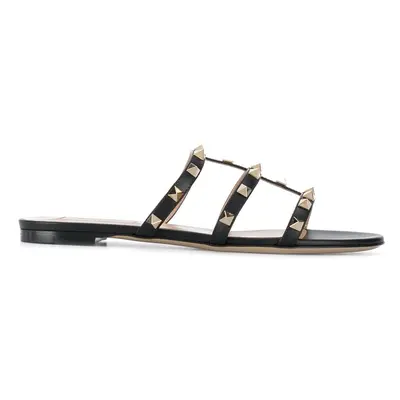 VALENTINO GARAVANI - Rockstud Leather Flat Sandals