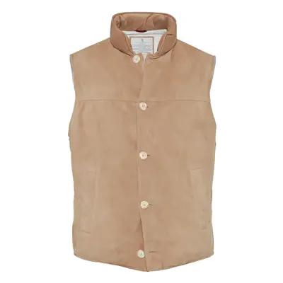 BRUNELLO CUCINELLI - Suede Sleeveless Down Waistcoat