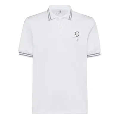 BRUNELLO CUCINELLI - Cotton Polo With Tennis Logo