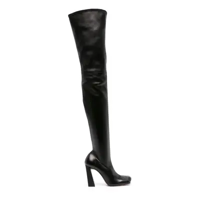 AMINA MUADDI - Thigh High Leather Heel Boots