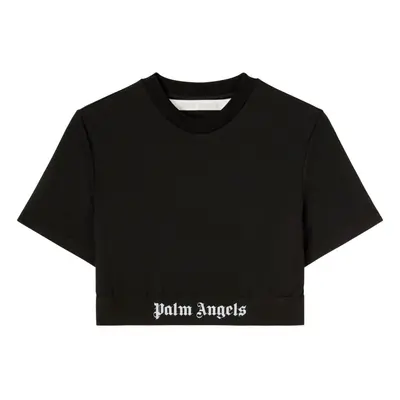 PALM ANGELS - Logo Cotton Cropped T-shirt