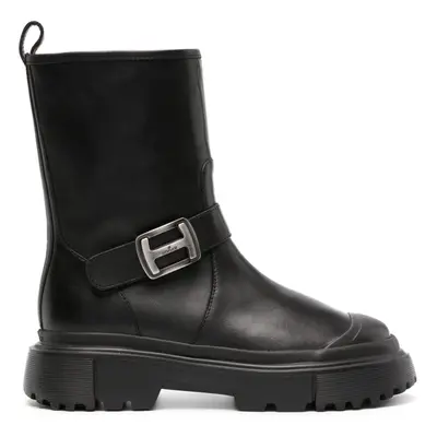 HOGAN - H619 Leather Biker Boots