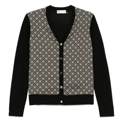 TORY BURCH - Monogram Print Silk And Wool Cardigan