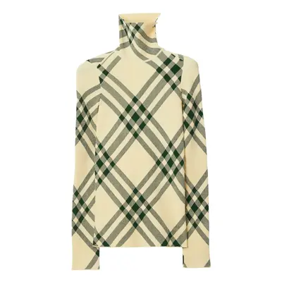 BURBERRY - Check Turtle-neck Sweater