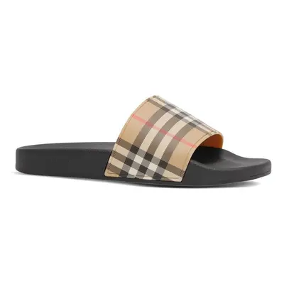 BURBERRY - Check Motif Pool Slides