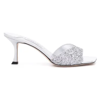 JIMMY CHOO - Skye Glittered Leather Sandals