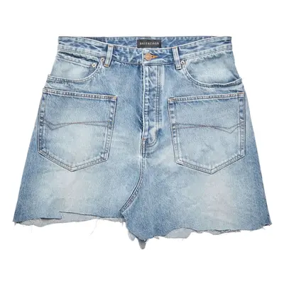 BALENCIAGA - Organic Cotton Denim Mini Skirt