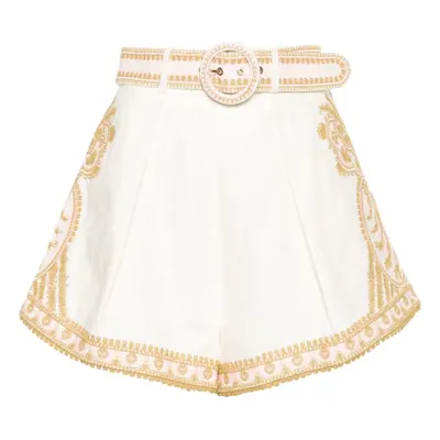 ZIMMERMANN - Embroidered Linen Shorts