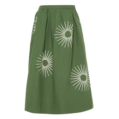 DRIES VAN NOTEN - Embroidered Cotton Midi Skirt