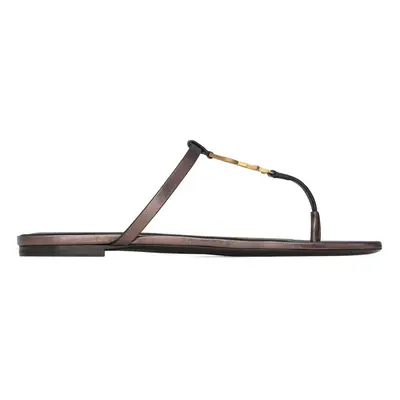 SAINT LAURENT - Cassandre Leather Thong Sandals