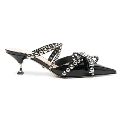 MACH & MACH - Crystal Studs Patent Leather Mules