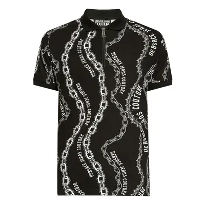 VERSACE JEANS COUTURE - Short Sleeve Polo Shirt With Print