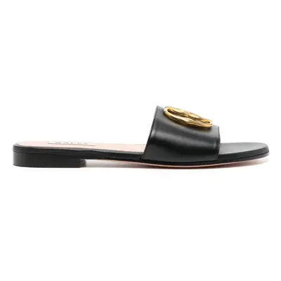 BALLY - Emblem Leather Flat Sandals