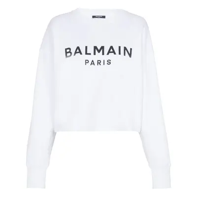 BALMAIN - Logo Organic Cotton Cropped Sweatshirt