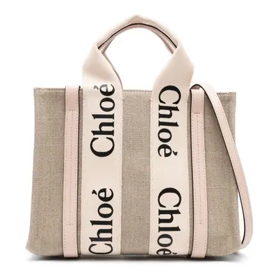 CHLOÉ - Woody Small Canvas And Leather Tote Bag